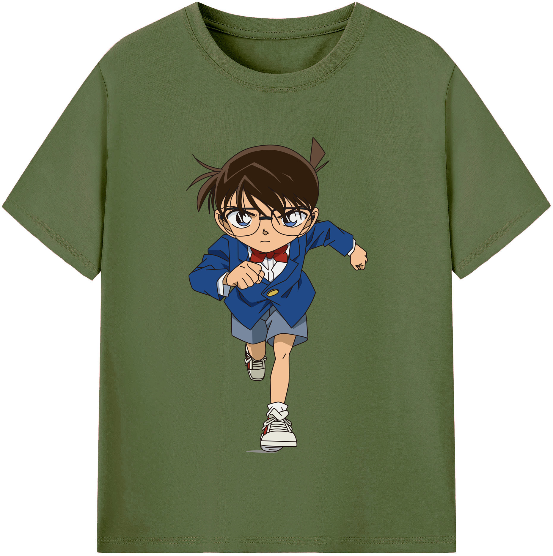 （画像用） 名探偵コナン 江戸川 コナン Detective Conan Conan Edogawa 綿100％半袖Tシャツ（フロントプリント）